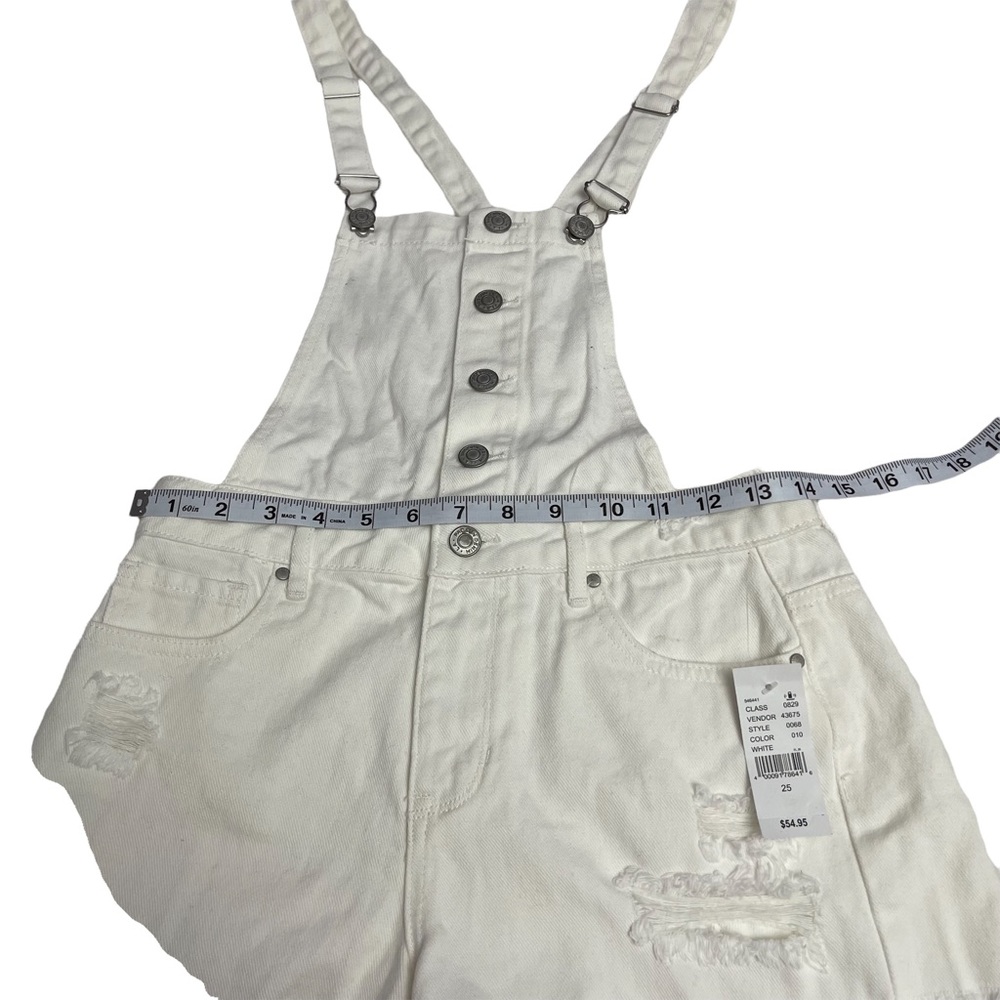 NWT! Pacsun  Overall White Denim Short Size 25 - Picture 4 of 9